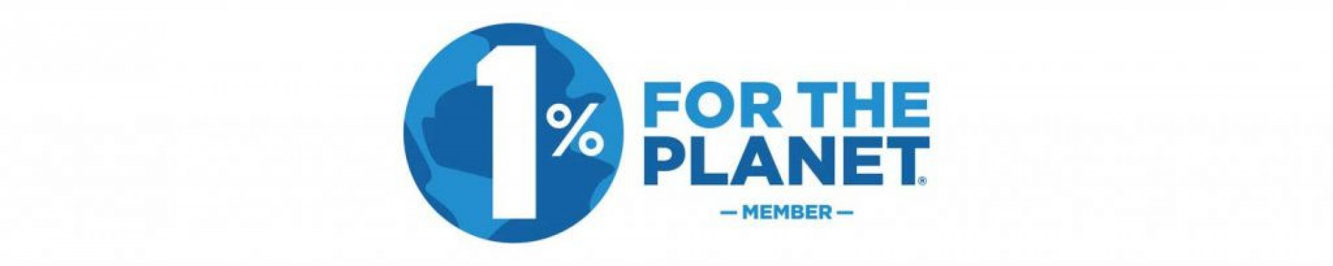 1% For The Planet blue and white logo