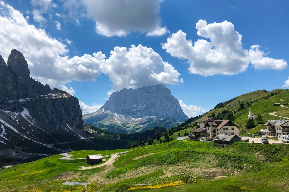 View of Italian Dolomites on Marmot Tours guided cycling mini break